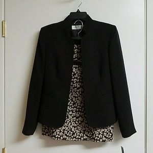 Chocolate and Tan Tahari Suit NWT